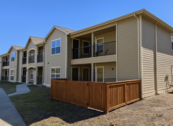 Houses with wooden fence